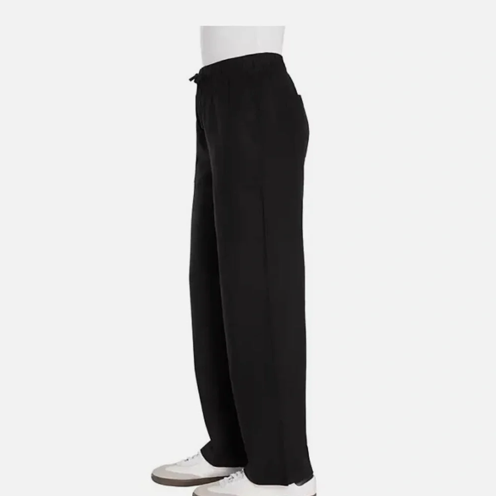 GAP Women's Black Wide-Leg Drawstring  Linen Pants - Picture 4 of 8